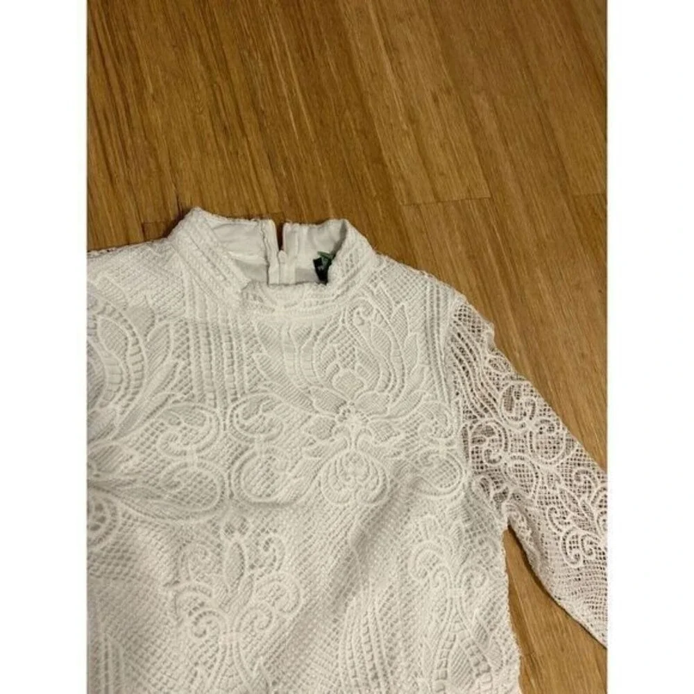 Pretty little thing sz 10 bodycon white crochet lace girlhoodcore romantic Fairy